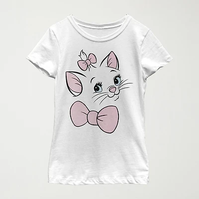 Little & Big Kid Girls Crew Neck Short Sleeve Slim Fit The Aristocats Graphic T-Shirt