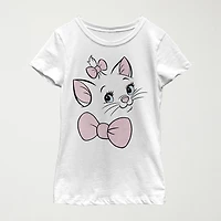 Little & Big Kid Girls Crew Neck Short Sleeve Slim Fit The Aristocats Graphic T-Shirt