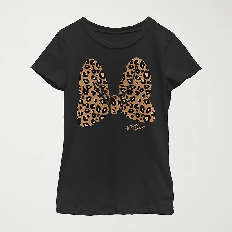 Little & Big Kid Girls Crew Neck Short Sleeve Slim Fit Minnie Mouse Graphic T-Shirt