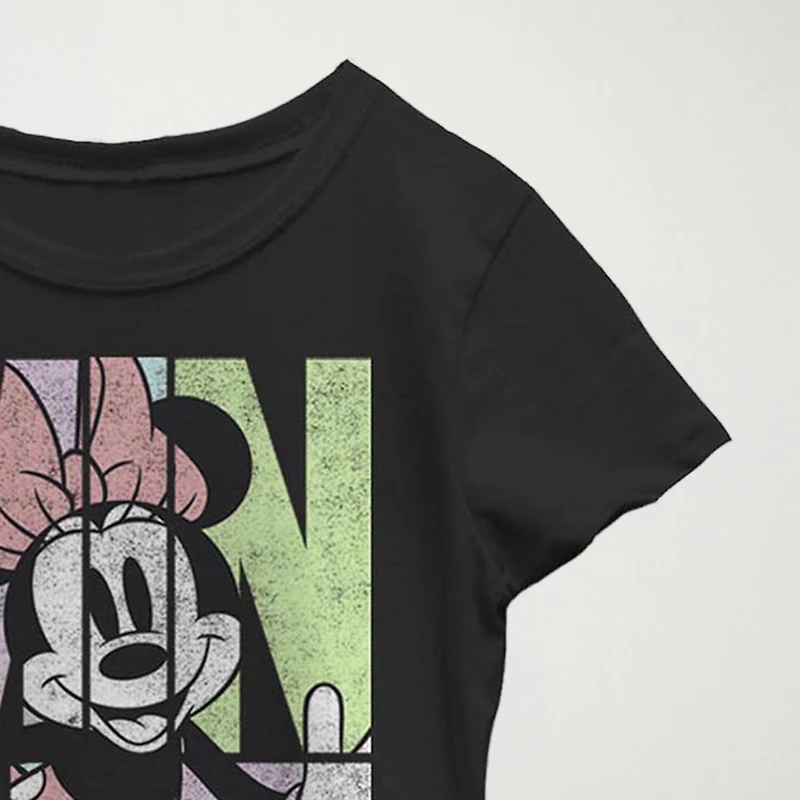 Little & Big Kid Girls Crew Neck Short Sleeve Slim Fit Mickey and Friends Mouse Graphic T-Shirt