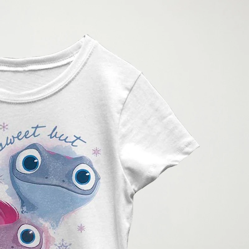 Bruni Little & Big Kid Girls Crew Neck Short Sleeve Slim Fit Frozen Graphic T-Shirt