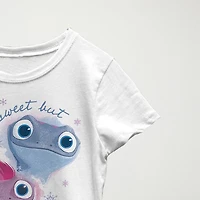 Bruni Little & Big Kid Girls Crew Neck Short Sleeve Slim Fit Frozen Graphic T-Shirt