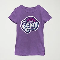 Little & Big Kid Girls Crew Neck Short Sleeve Slim Fit My Pony Graphic T-Shirt