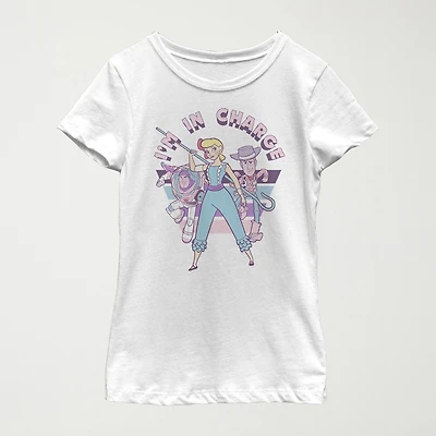 Little & Big Kid Girls Crew Neck Short Sleeve Slim Fit Toy Story Graphic T-Shirt