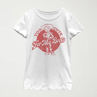 Little & Big Kid Girls Crew Neck Short Sleeve Slim Fit Toy Story Graphic T-Shirt