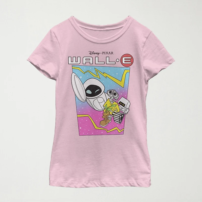 Little & Big Kid Girls Crew Neck Short Sleeve Slim Fit Wall-E Graphic T-Shirt