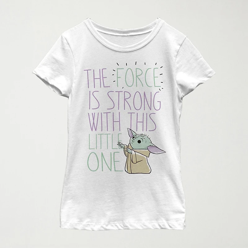 The Child Little & Big Kid Girls Crew Neck Short Sleeve Slim Fit Star Wars Graphic T-Shirt