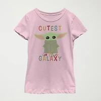 Cutest Little Child & Big Kid Girls Crew Neck Short Sleeve Slim Fit Star Wars Graphic T-Shirt