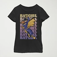 Little & Big Kid Girls Crew Neck Short Sleeve Slim Fit Batgirl DC Comics Graphic T-Shirt