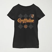 Gryffindor Little & Big Kid Girls Crew Neck Short Sleeve Slim Fit Harry Potter Graphic T-Shirt