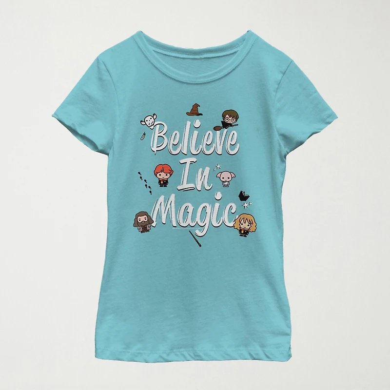 Little & Big Kid Girls Crew Neck Short Sleeve Slim Fit Harry Potter Graphic T-Shirt