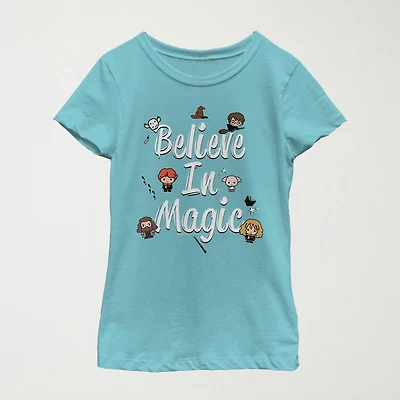 Little & Big Kid Girls Crew Neck Short Sleeve Slim Fit Harry Potter Graphic T-Shirt