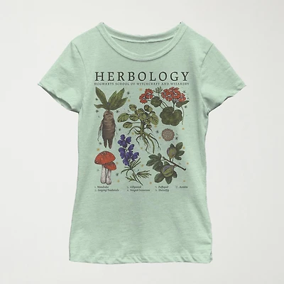Herbology Little & Big Kid Girls Crew Neck Short Sleeve Slim Fit Harry Potter Graphic T-Shirt