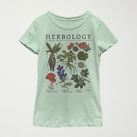Herbology Little & Big Kid Girls Crew Neck Short Sleeve Slim Fit Harry Potter Graphic T-Shirt