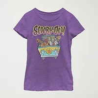 Little & Big Kid Girls Crew Neck Short Sleeve Slim Fit Scooby Doo Graphic T-Shirt