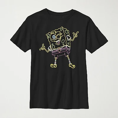 Little & Big Kid Boys Crew Neck Short Sleeve Regular Fit Spongebob Graphic T-Shirt