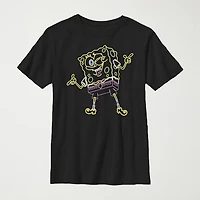 Little & Big Kid Boys Crew Neck Short Sleeve Regular Fit Spongebob Graphic T-Shirt