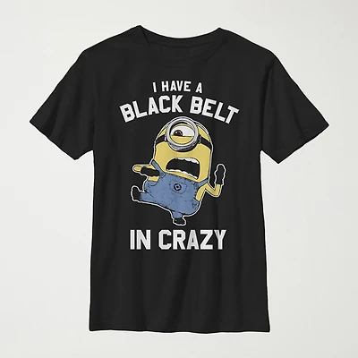 Little & Big Kid Boys Crew Neck Short Sleeve Regular Fit Minions Graphic T-Shirt