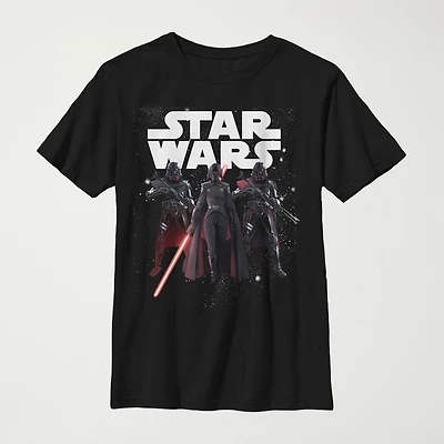 Little & Big Kid Boys Crew Neck Short Sleeve Regular Fit Star Wars Graphic T-Shirt