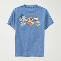 Big Kid Boys Crew Neck Short Sleeve Regular Fit Star Wars Graphic T-Shirt