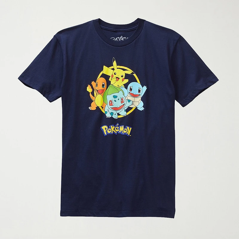 Little & Big Kid Boys Crew Neck Short Sleeve Regular Fit Pokemon Graphic T-Shirt