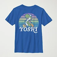 Little & Big Kid Boys Crew Neck Short Sleeve Slim Fit Super Mario Yoshi Graphic T-Shirt