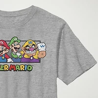 Little & Big Kid Boys Crew Neck Short Sleeve Slim Fit Super Mario Graphic T-Shirt