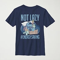 Little & Big Kid Boys Crew Neck Short Sleeve Slim Fit Lilo Stitch Graphic T-Shirt