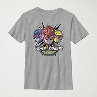 Little & Big Kid Boys Crew Neck Short Sleeve Slim Fit Power Rangers Graphic T-Shirt