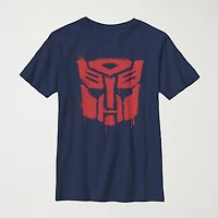 Drippy Autobot Little & Big Kid Boys Crew Neck Short Sleeve Slim Fit Transformers Graphic T-Shirt