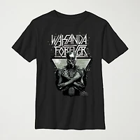 Little & Big Kid Boys Crew Neck Short Sleeve Slim Fit Black Panther Marvel Graphic T-Shirt
