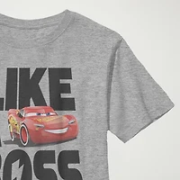 Little & Big Kid Boys Crew Neck Short Sleeve Slim Fit Cars Graphic T-Shirt