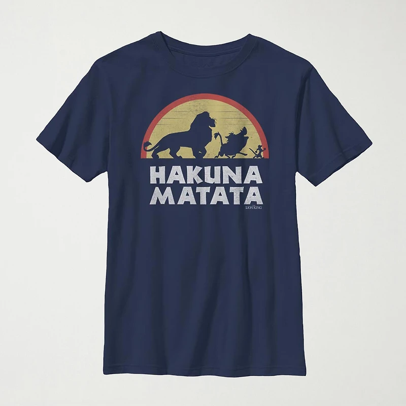 Little & Big Kid Boys Crew Neck Short Sleeve Slim Fit The Lion King Graphic T-Shirt