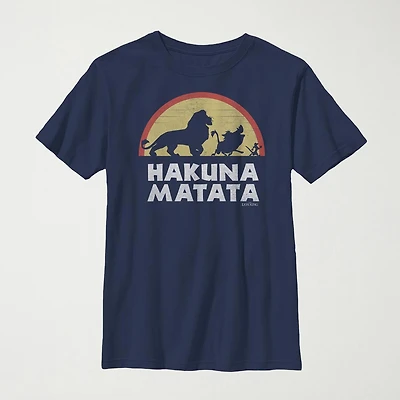 Little & Big Kid Boys Crew Neck Short Sleeve Slim Fit The Lion King Graphic T-Shirt