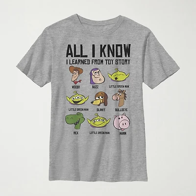 Little & Big Kid Boys Crew Neck Short Sleeve Slim Fit Toy Story Graphic T-Shirt