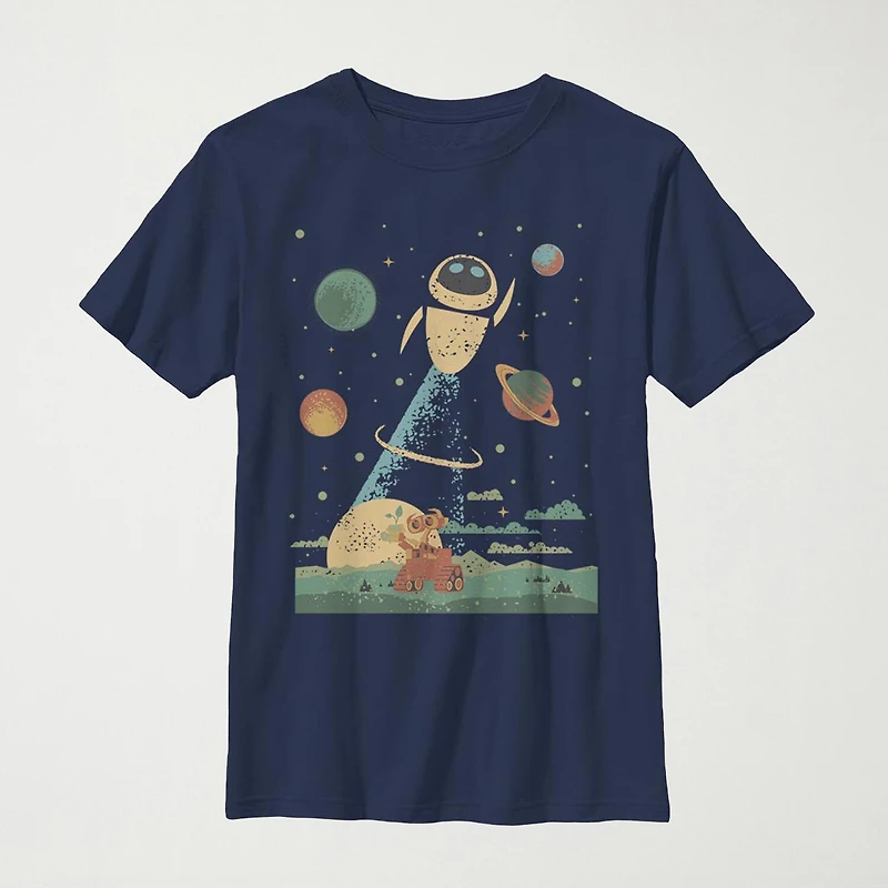 Little & Big Kid Boys Crew Neck Short Sleeve Slim Fit Wall-E Graphic T-Shirt
