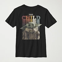 Mandalorian Little & Big Kid Boys Crew Neck Short Sleeve Slim Fit Star Wars Graphic T-Shirt
