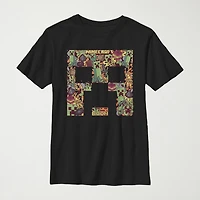 Little & Big Kid Boys Crew Neck Short Sleeve Slim Fit Minecraft Graphic T-Shirt