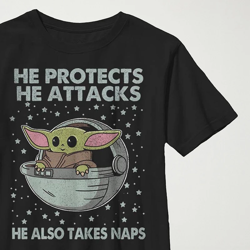 Little & Big Kid Boys Crew Neck Short Sleeve Slim Fit Star Wars Graphic T-Shirt