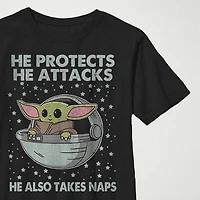 Little & Big Kid Boys Crew Neck Short Sleeve Slim Fit Star Wars Graphic T-Shirt