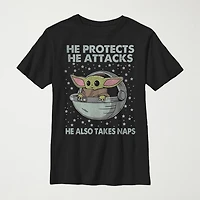 Little & Big Kid Boys Crew Neck Short Sleeve Slim Fit Star Wars Graphic T-Shirt