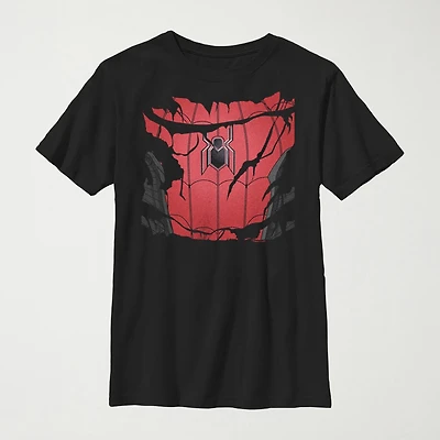 Little & Big Kid Boys Crew Neck Short Sleeve Slim Fit Spiderman Graphic T-Shirt