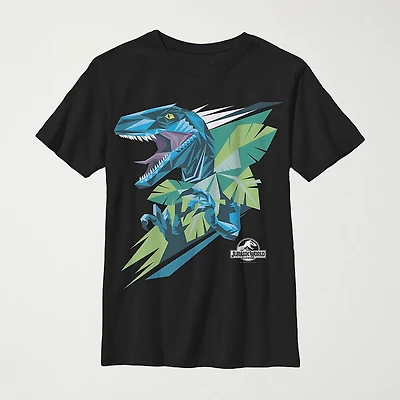 Little & Big Kid Boys Crew Neck Short Sleeve Regular Fit Jurassic World Graphic T-Shirt