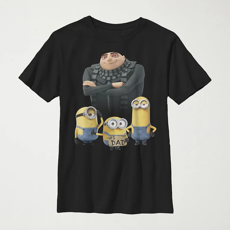 Little & Big Kid Boys Crew Neck Short Sleeve Regular Fit Despicable Me Minions Graphic T-Shirt