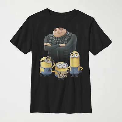 Little & Big Kid Boys Crew Neck Short Sleeve Regular Fit Despicable Me Minions Graphic T-Shirt