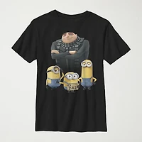 Little & Big Kid Boys Crew Neck Short Sleeve Regular Fit Despicable Me Minions Graphic T-Shirt