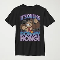 Little & Big Kid Boys Crew Neck Short Sleeve Regular Fit Donkey Kong Super Mario Graphic T-Shirt