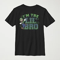 Little & Big Kid Boys Crew Neck Short Sleeve Regular Fit Luigi Super Mario Graphic T-Shirt