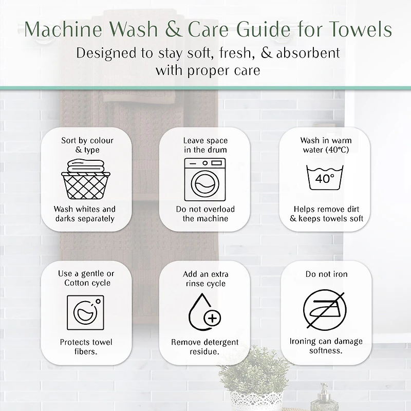 Home Weavers Inc Willow Collection 100% Cotton Zero Twist 4-pc. Hand Towel