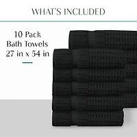 Home Weavers Inc Willow Collection 100% Cotton Zero Twist 10-pc. Quick Dry Bath Towel Set